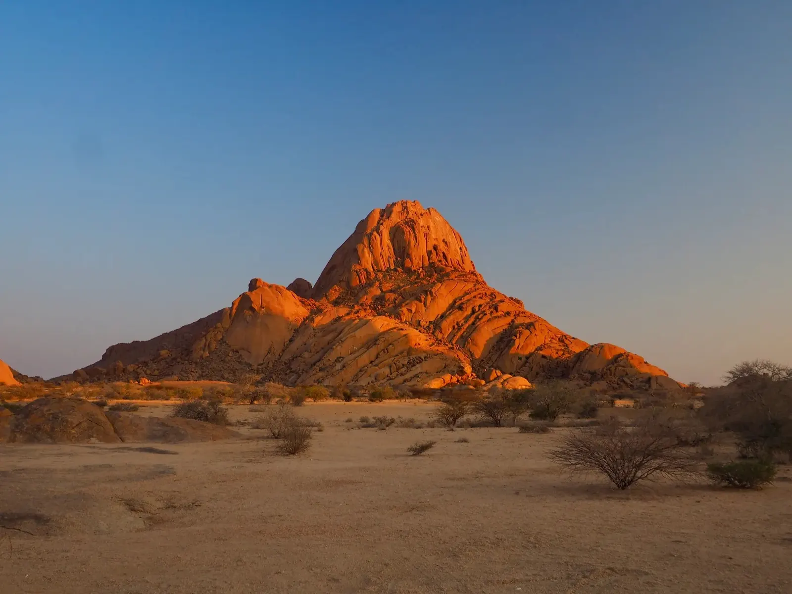 Spitzkoppe granite peaks rising from the Namibian desert